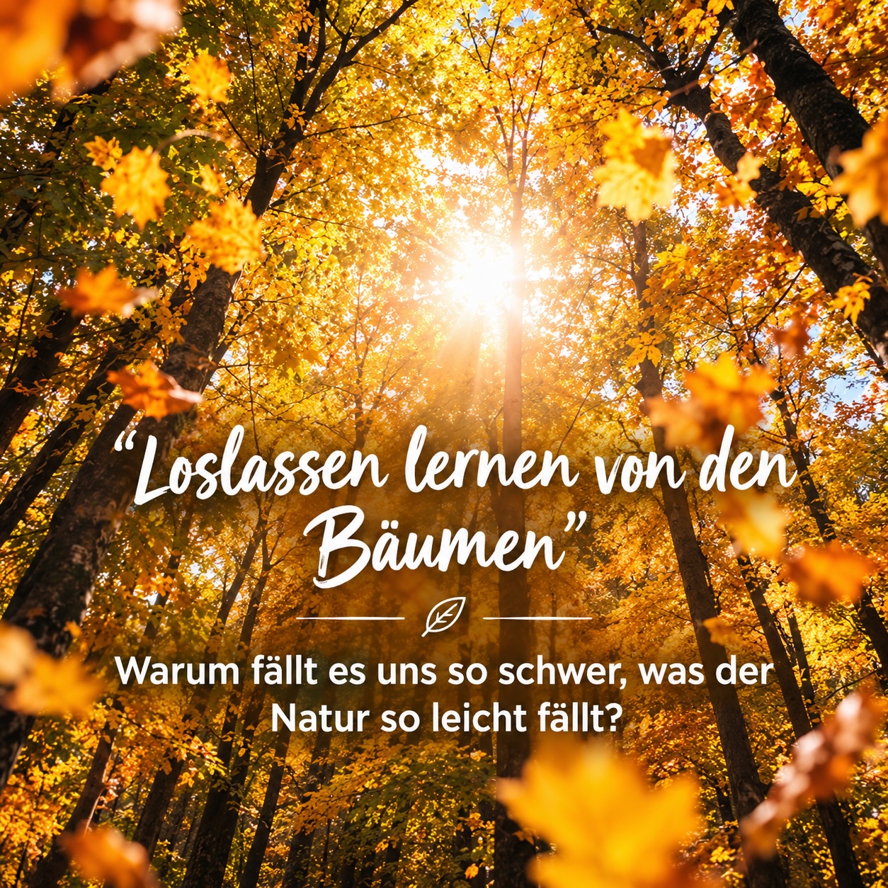 Loslassen lernen Loslassen lernen, von den Bäumen